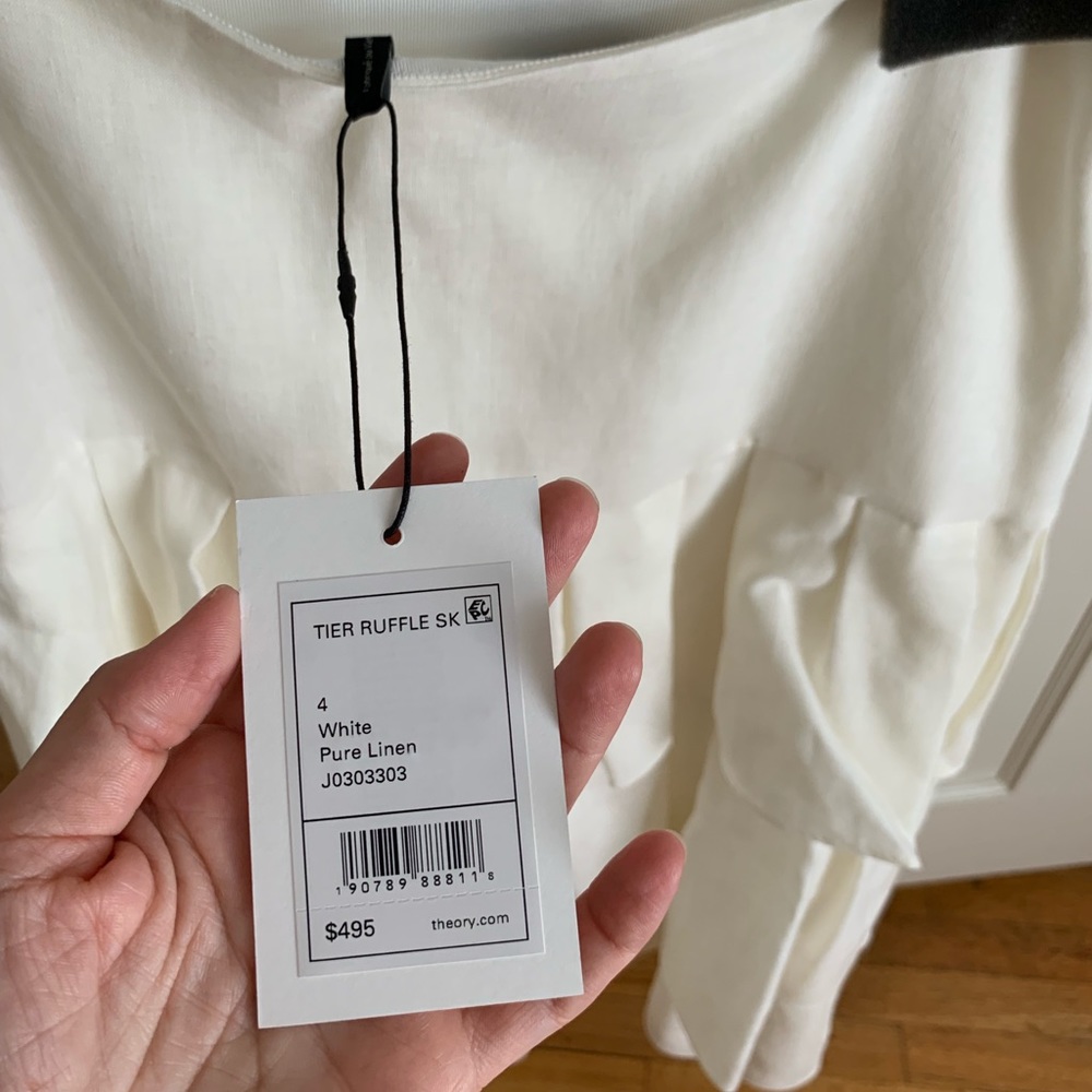 COPY - Theory Tiered Linen Skirt - Picture 2 of 5